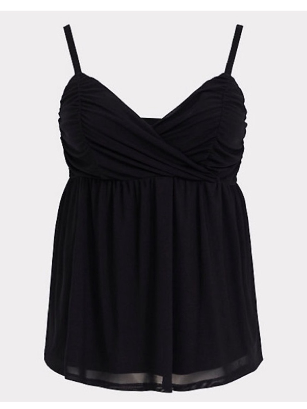Torrid 1X Black Mesh Babydoll Cami Top